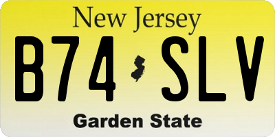 NJ license plate B74SLV