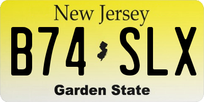 NJ license plate B74SLX