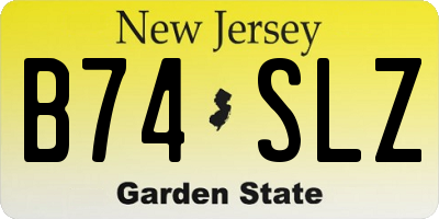 NJ license plate B74SLZ