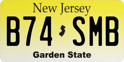 NJ license plate B74SMB