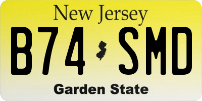 NJ license plate B74SMD
