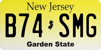 NJ license plate B74SMG