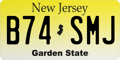 NJ license plate B74SMJ