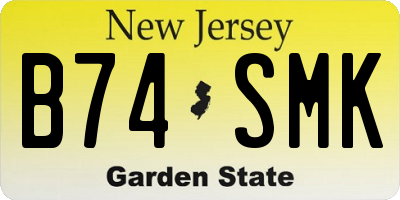 NJ license plate B74SMK