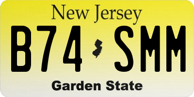 NJ license plate B74SMM