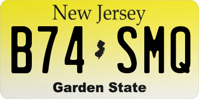 NJ license plate B74SMQ