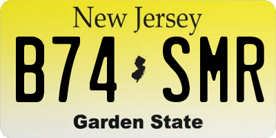 NJ license plate B74SMR