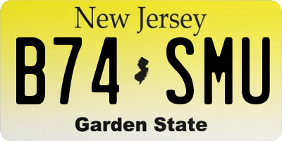 NJ license plate B74SMU