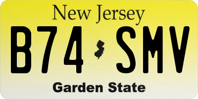 NJ license plate B74SMV