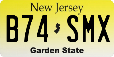 NJ license plate B74SMX