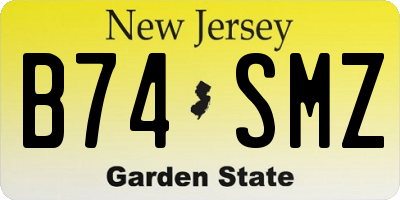 NJ license plate B74SMZ