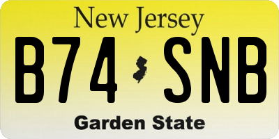 NJ license plate B74SNB