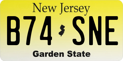 NJ license plate B74SNE