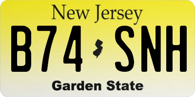 NJ license plate B74SNH
