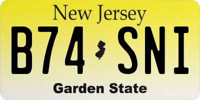 NJ license plate B74SNI