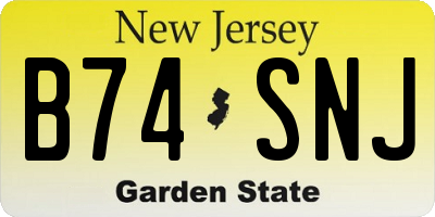 NJ license plate B74SNJ