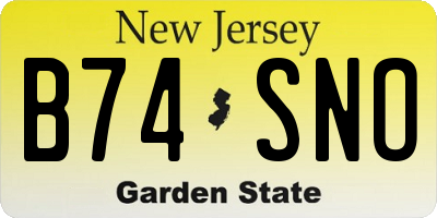 NJ license plate B74SNO