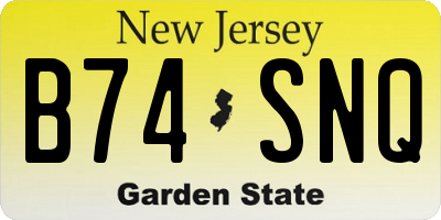 NJ license plate B74SNQ