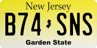 NJ license plate B74SNS