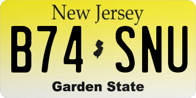 NJ license plate B74SNU