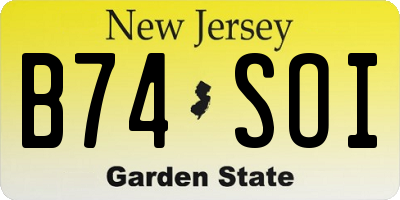 NJ license plate B74SOI