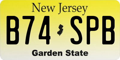 NJ license plate B74SPB
