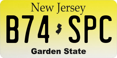 NJ license plate B74SPC