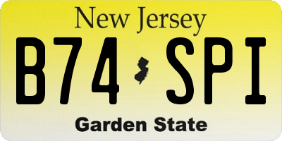 NJ license plate B74SPI