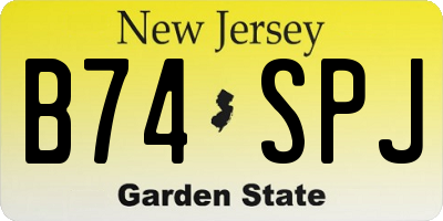 NJ license plate B74SPJ