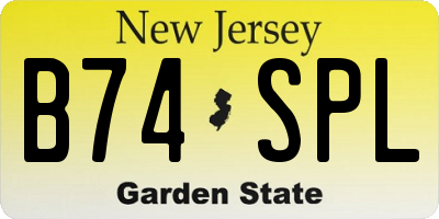 NJ license plate B74SPL