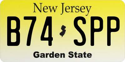 NJ license plate B74SPP