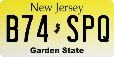 NJ license plate B74SPQ