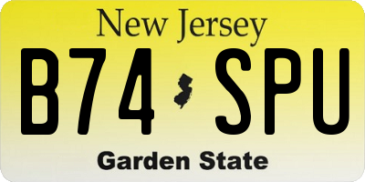 NJ license plate B74SPU