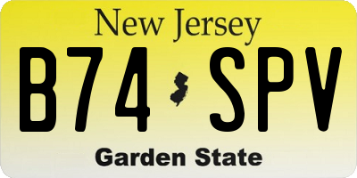 NJ license plate B74SPV