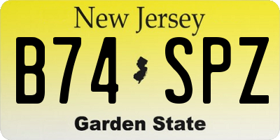 NJ license plate B74SPZ