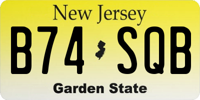 NJ license plate B74SQB
