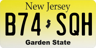 NJ license plate B74SQH
