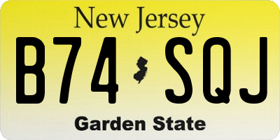 NJ license plate B74SQJ