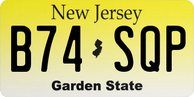 NJ license plate B74SQP