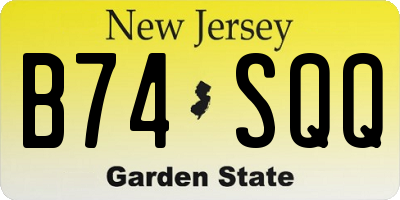NJ license plate B74SQQ
