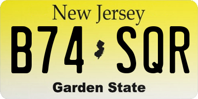 NJ license plate B74SQR