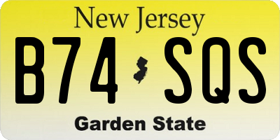 NJ license plate B74SQS