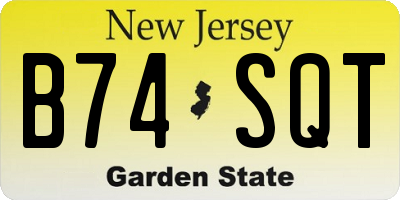 NJ license plate B74SQT