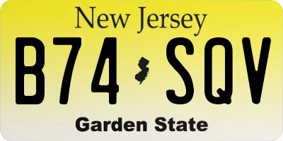 NJ license plate B74SQV
