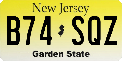 NJ license plate B74SQZ