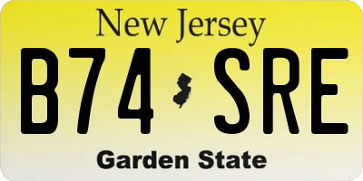 NJ license plate B74SRE
