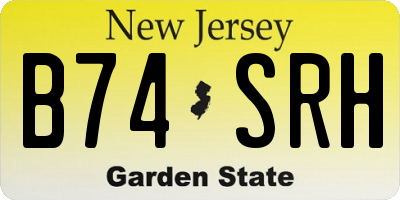 NJ license plate B74SRH