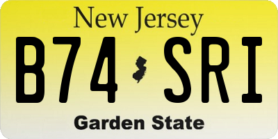 NJ license plate B74SRI