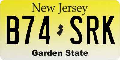 NJ license plate B74SRK