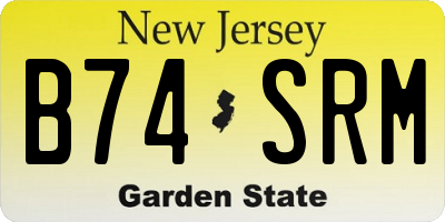 NJ license plate B74SRM